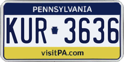 PA license plate KUR3636