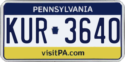 PA license plate KUR3640