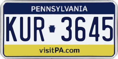 PA license plate KUR3645
