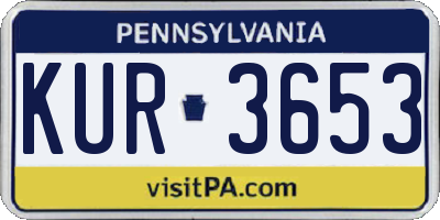 PA license plate KUR3653