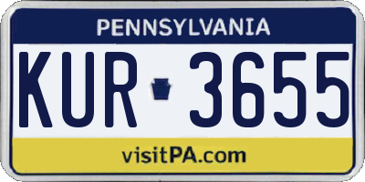 PA license plate KUR3655