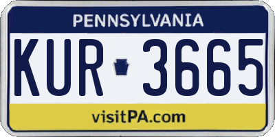 PA license plate KUR3665