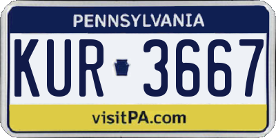 PA license plate KUR3667
