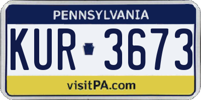 PA license plate KUR3673