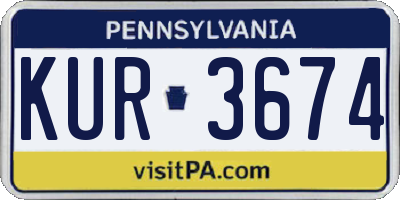 PA license plate KUR3674