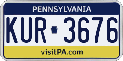 PA license plate KUR3676