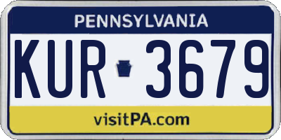 PA license plate KUR3679