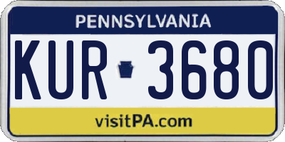 PA license plate KUR3680