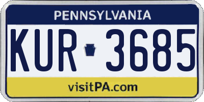 PA license plate KUR3685