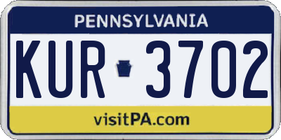 PA license plate KUR3702