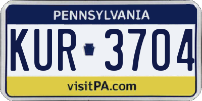 PA license plate KUR3704