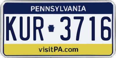 PA license plate KUR3716