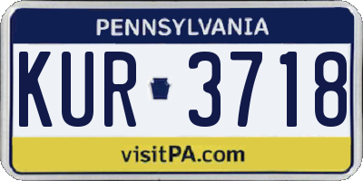 PA license plate KUR3718