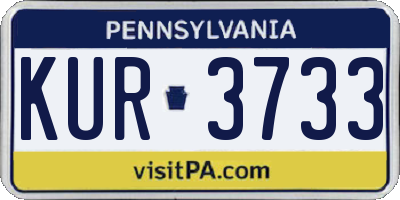 PA license plate KUR3733