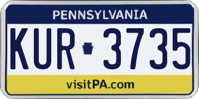 PA license plate KUR3735