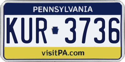 PA license plate KUR3736