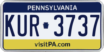 PA license plate KUR3737