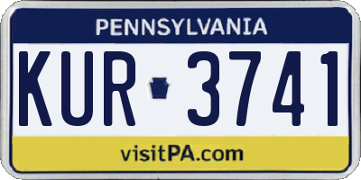 PA license plate KUR3741