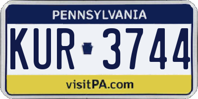 PA license plate KUR3744