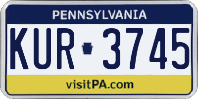 PA license plate KUR3745
