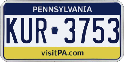PA license plate KUR3753