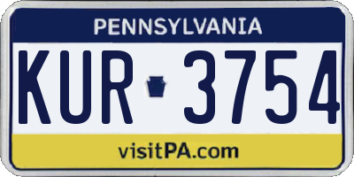 PA license plate KUR3754