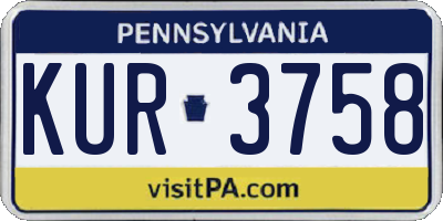PA license plate KUR3758