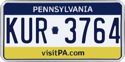 PA license plate KUR3764