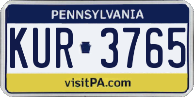 PA license plate KUR3765