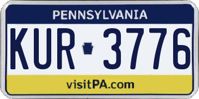PA license plate KUR3776