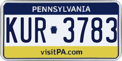 PA license plate KUR3783