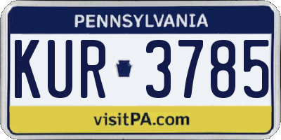 PA license plate KUR3785