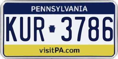 PA license plate KUR3786