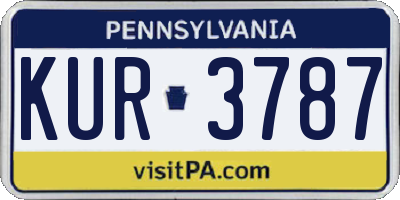 PA license plate KUR3787