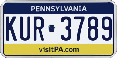 PA license plate KUR3789
