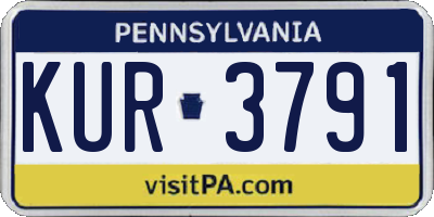 PA license plate KUR3791