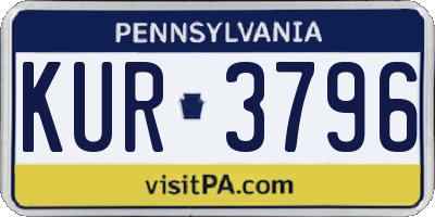 PA license plate KUR3796