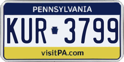 PA license plate KUR3799