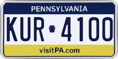 PA license plate KUR4100
