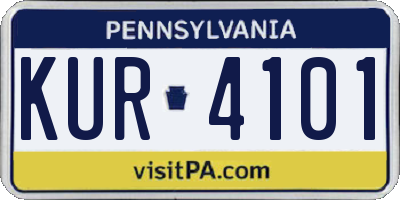 PA license plate KUR4101