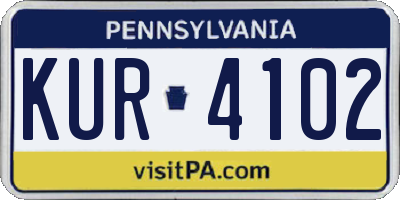 PA license plate KUR4102