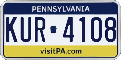 PA license plate KUR4108