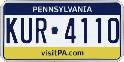PA license plate KUR4110