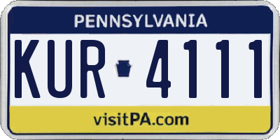 PA license plate KUR4111