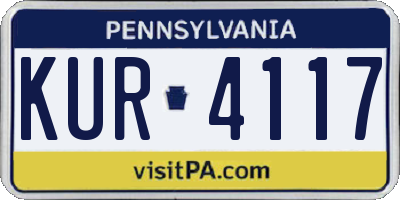 PA license plate KUR4117