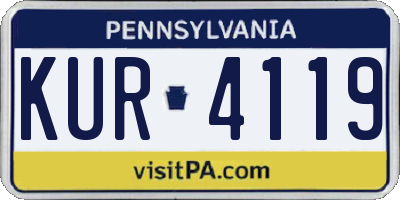 PA license plate KUR4119