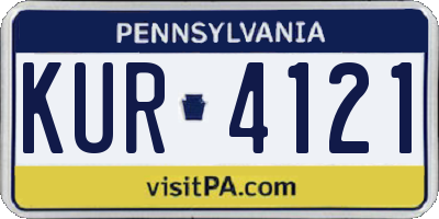 PA license plate KUR4121
