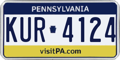 PA license plate KUR4124