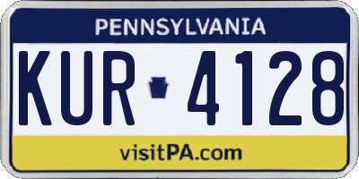 PA license plate KUR4128