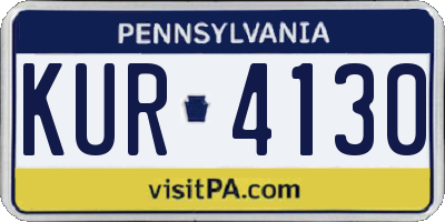 PA license plate KUR4130